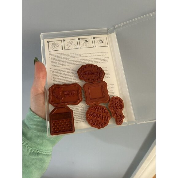 Stampin Up Tagtastic Rubber Hostess Stamp Set Birthday Thanks Congrats Border - Picture 6 of 9